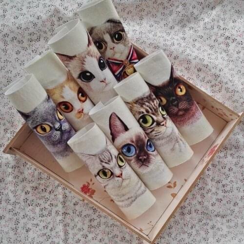 12*12cm 8pcs Cute Cat Fabric For Diy Sewing Purse Cloth Textiles Cartoon Wall Decora Quiltting Patchwork New Home Cotton Piece