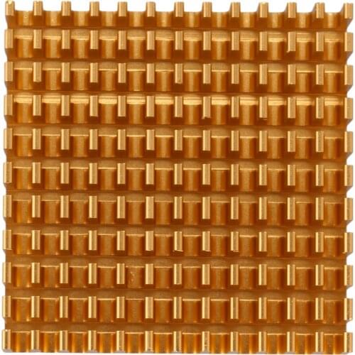 Gold Tone Aluminium 40mmx40mmx11mm Heatsink Cooling Cooler Fin for CPU