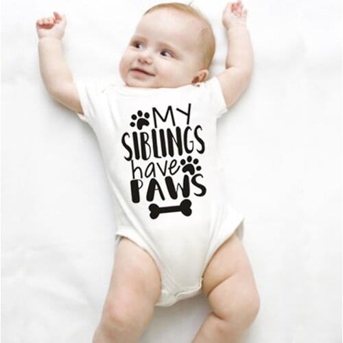 Newborn Baby Bodysuit Letter Short Sleeve Clothes Infant Outfits For Kids Gifts Summer Clothes Boys Girls Jumpsuit