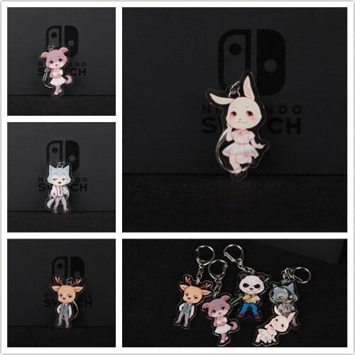 BEASTARS keychain haru Legoshi Louis Anime Cartoon Adults Child Pendant Acrylic Key Chain wolf rabbit deer Keyring