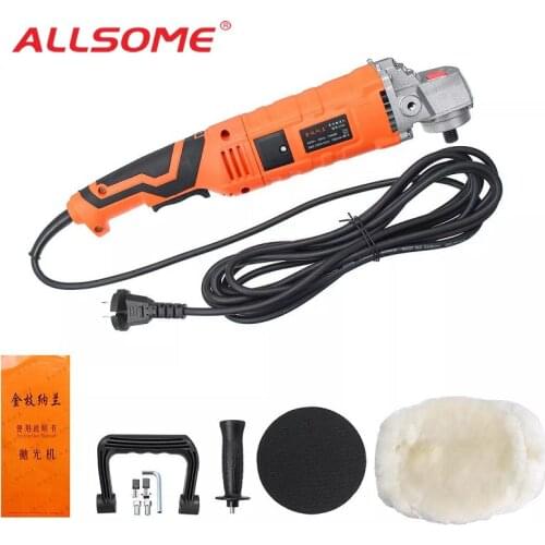 ALLSOEM 1580W 220V 7 Variable Speed Car Electric Polisher Waxing Machine Automobile Furniture Polishing Tool