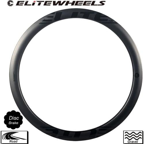 ELITEWHEELS 700C Road Disc Brake Carbon Rim Rim Clincher Tubular Tubeless 25mm 27mm Width Carbon Fiber For Cyclocross Wheel