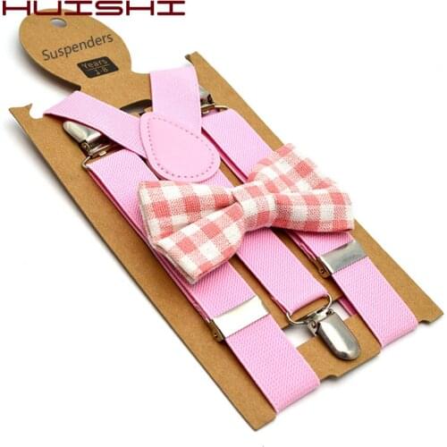 HUISHI Suspenders Kids High Elastic Butterfly Knot Bowtie Kids Baby Boys Toddler Wedding Matching Braces Suspenders Luxury Set
