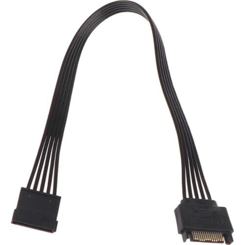 30CM SATA 15Pin Male To Female Power Cable HDD SSD Power Supply Cable Computer Connections 18AWG Pure Copper Tinned Wire