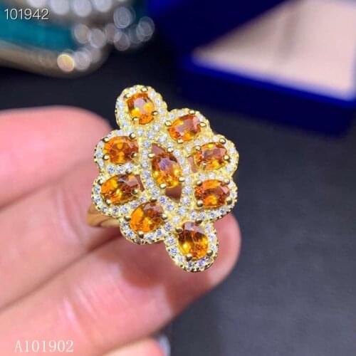 KJJEAXCMY boutique jewelry 925 sterling silver inlaid garnet gemstone luxury ring jewelry support detection