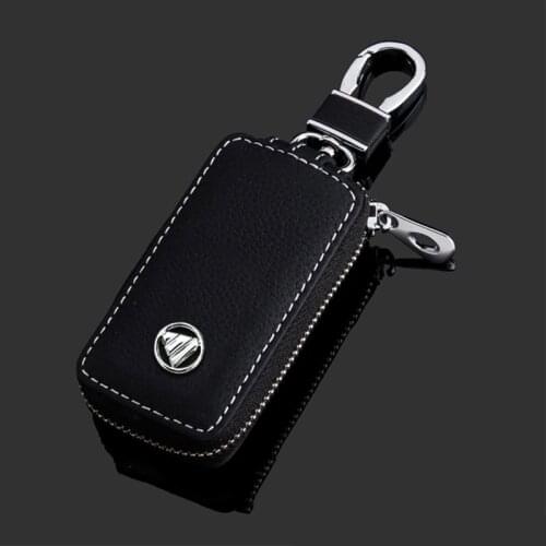 Leather Car Key Case For Foton Sauvana Daimler Auman GTL Auman EST Truck Key Protection Cover Remote Control Buckle With Logo