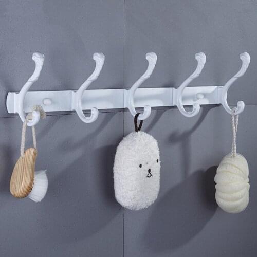Towel hooks Aluminum Bathroom Towel Hook Wall Hook Black and White Door Hanger Clothes Robe Hook Multi-function