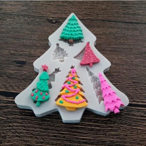 Luyou DIY Christmas Tree Silicone Cake Mold Decorating Tools Fondant Mold Cupcake Cake Baking Tools FM797