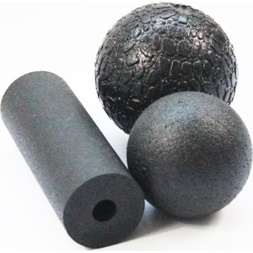 Health Fitness Massage Ball Medicine Yoga Myofascial Release Fascia Body Pilates Gym Sport Ball Massager Roller Black