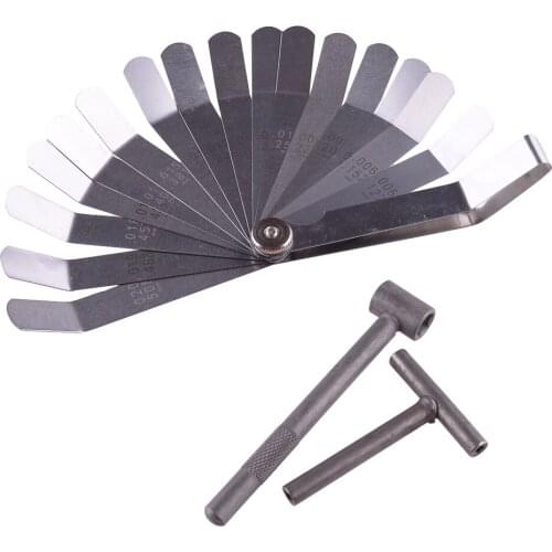 Metal Engine Valve Screw Adjusting Spanner Tool & Metric Feeler Gauge 0.127-0.508mm Motorcycle Fit for GY6 50 150cc