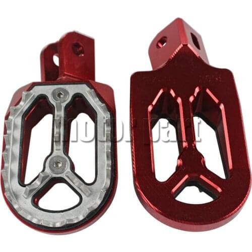 Motorcycle Aluminum Wide Footpegs Foot Rests Pegs Footrest For 2003-2009 Honda CRF230 CRF 230 Dirt Bikes Red