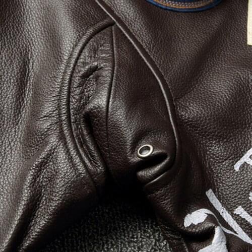 2021 Brown Men Military Style Pilot Leather Jacket Plus Size XXXL Genuine Cowhide Winter Thick USAF Aviator Coat