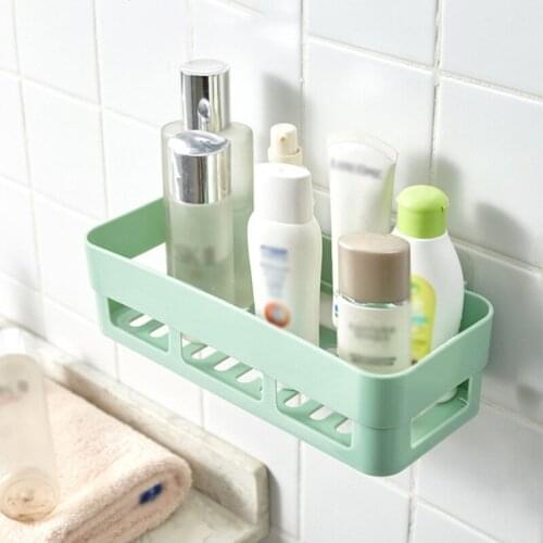 Wall Mounted Cosmetic Storage Shelf Bathroom Storage Rack Wall Shelf Adhesive Hanger Home Organizer Toilet Shampoo Holder