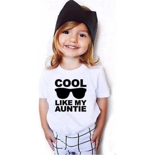 New Kids Girl Boy Clothing Children Toddler T-shirt Funny Cool Like My Auntie Tops Kids Baby T-shirt Birthday Shirt Clothes