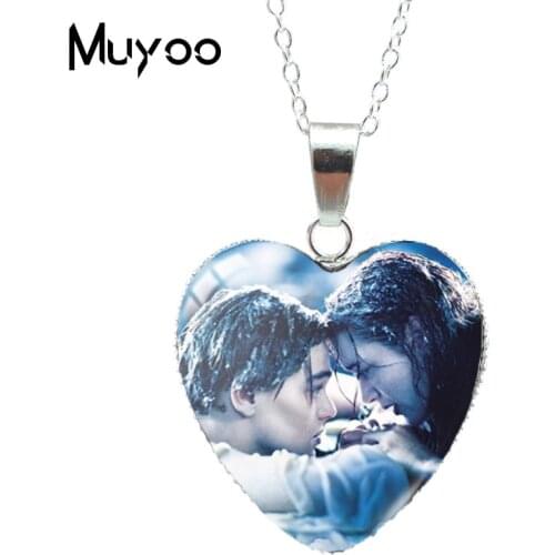 New Fashion Romantic Love Movies Jack and Rose Heart Jewelry Pendant Handmade Heart Necklace Gifts HZ3