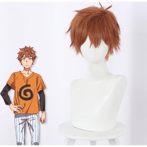 Anime Comic Rent a Girlfriend Cosplay Wigs Kinoshita Kazuya Cosplay Wig Synthetic Wig Yellow Short Hairs Cosplay Accessory