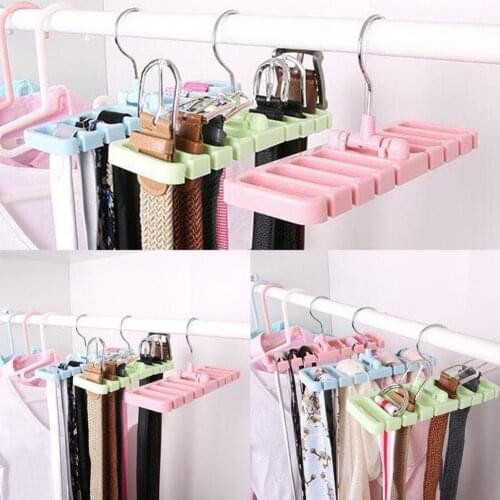 Plastic Hook Holder Rack Storage Hangers Tie Belt Hangers Space Saver Rotating Scarf Holder Hook Closet Organization Top Hangers