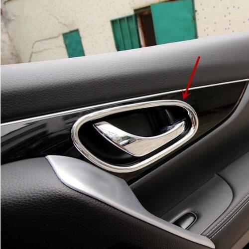 Fit For NISSAN QASHQAI J11 2014 2015 2016 ABS CHROME INNER DOOR HANDLE COVER BEZEL GARNISH TRIM INSIDE FRAME BOWL ACCESSORIES