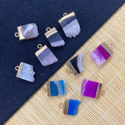 1pcs Natural Stone Agate Pendant Exquisite Pendant for IDY Jewelry Making Necklace Bracelet Jewelry Accessories 10x17-20x25mm
