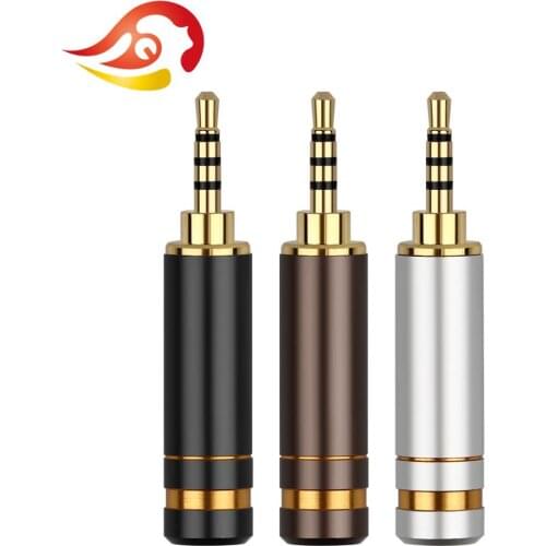 QYFANG 2.5mm 4 Pole Gold Plated Copper Earphone Plug Aluminum Alloy Shell Male Audio Jack Headphone Metal Adapter Wire Connector