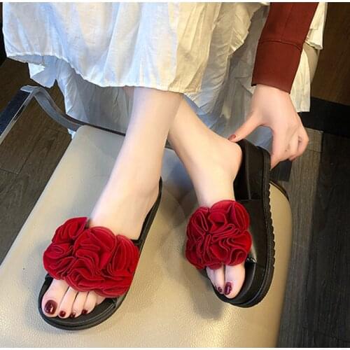 Flowers Women Slippers Fashion Platform Ladies Flat Shoes Summer Non Slip Girls Woman Slides Casual Beach Female Footwear 2021