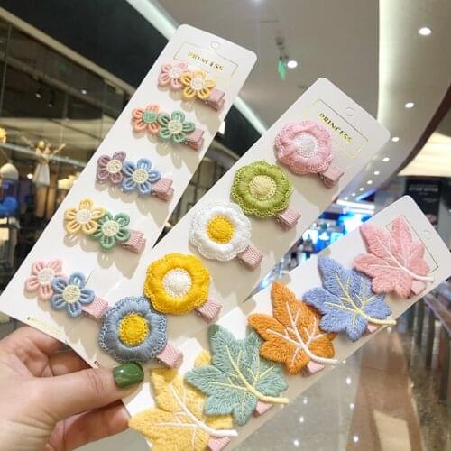 5Pcs/Set Baby Girl Hair Pins Flower Bow Carrot Kids Hairclips Sweet Princess Children Headwear Infant Hair Accessories