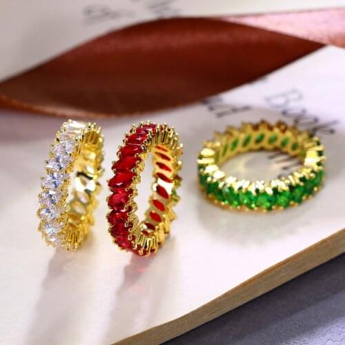 New Designs Round Shape Women Rings Gold Color wedding rings Top Grade Zirconia Crystal Fashion Rings Propose Marriage Gift