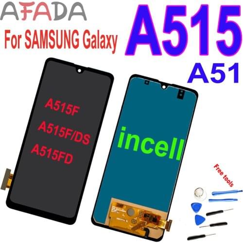 Incell 6.5" LCD For Samsung Galaxy A51 A515 LCD Display Touch Digitizer For SAMSUNG A51 A515F SM-A515F LCD Screen With Frame