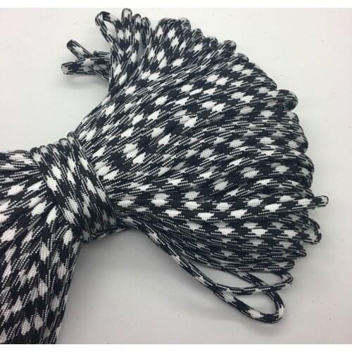 10yards/Lot Mix color Paracord Bracelets Rope 7 Strand Parachute Cord CAMPING HiKING Black+White
