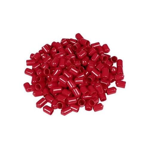 17mm Height 10mm Inner Dia Round Tip Red PVC Insulated End Caps