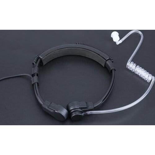 3.5mm Adjustable Throat Mic Microphone Covert Acoustic Tube Earpiece Headset With Finger PTT For IPhone Android Mobile Phone