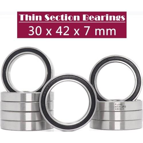 6806-2RS Bearing 10Pcs 30x42x7 mm ABEC-1 Thin Section 6806 2RS Ball Bearings 6806RS 61806 RS