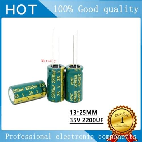 5PCS 35V 2200UF Aluminum electrolytic capacitors Own factory long life High frequency and low resistance best quality 20