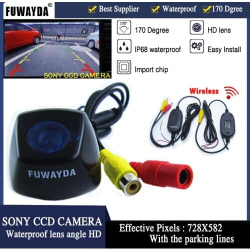 FUWAYDA wireless parking rear view camera HD CCD Night color car reversing backup camera with parking lines for BMWX1 X3 X5 X6