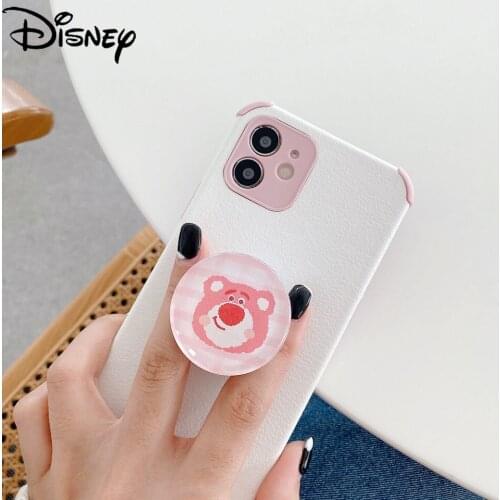 Disney Mickey Minnie strawberry bear for airbag holder Disney character crystal glass lazy folding creative mobile phone holder