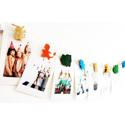 Photo Clips Banner Poke Mon Diy Baby Shower Happy Birthday Party Decorations Supplies For Garden Home Room Decor Dekoration