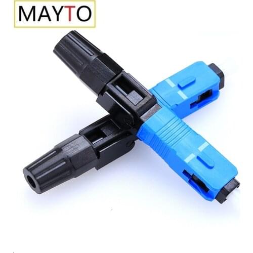 FTTH 100PCS Embedded Fiber Optic Fast Connector Single Mode Fiber Optic Adapter SC UPC Cold Connection Quick Field Assembly