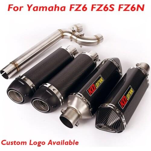 FZ6 Motorcycle Exhaust System Slip on Connection Link Muffler Escape Tip Silencer Pipe for Yamaha FZ6 FZ6S FZ6N