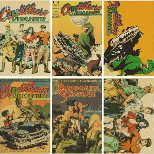 Cadillacs and Dinosaurs ACT GAME Anime Posters Retro Poster Canvas Painting Wall Art Poster Photos for Childrens Room Decor