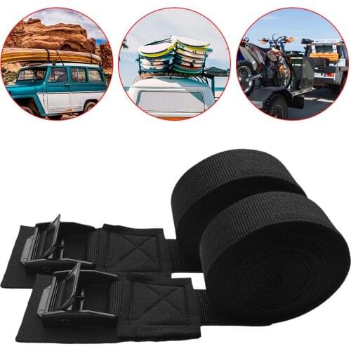 Set Car Tension Rope Tie Down Strap Padded Cam Lock Buckle Cargo Rack Belt For Kayak Surfboard Motorcycle Truck Cargo Strap Belt