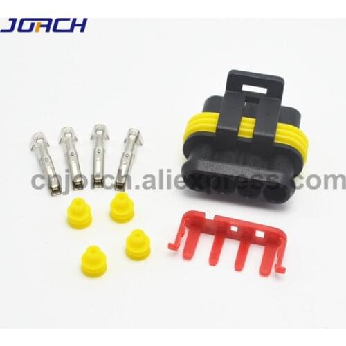 10 kit 4 pin way waterproof wire connector female sealed auto electrical plug 282088-1