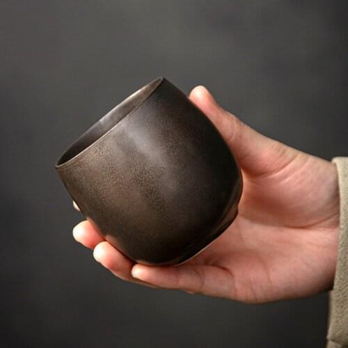 LUWU big capacity ceramic teacup bronze porcelain tea cup chinese kung fu cup 210ml