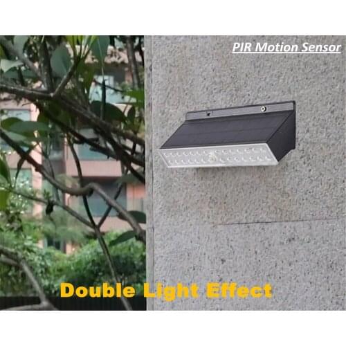 New 1/2pcs Solar PIR Motion Sensor Light Solar 28LED Outdoor Wall Lamp Double Light Waterproof Path Corridor Garden Street Light