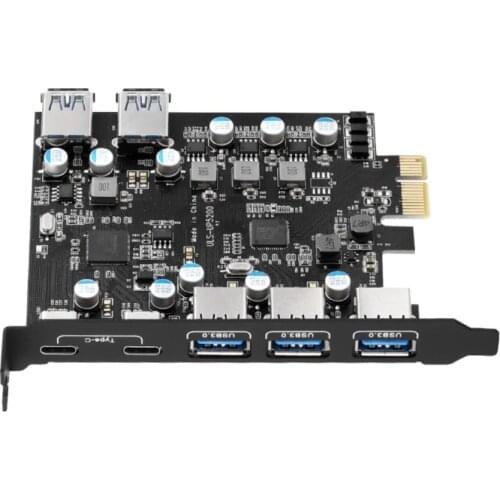 PCIE to 5 ports USB3.0 converter dual ports USB3.1 Type-c PCI Express Expansion Card Internal USB 3.0 for Mac Pro Fresco Fl1100