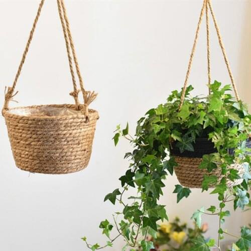 Indoor Plant Hanging Storage Hanging Planter Basket Hand Knitting Woven Flower Pot Plant Basket Balcony Garden Home Decor