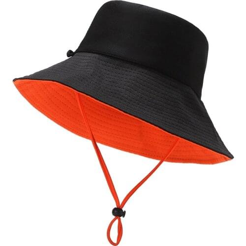 2021 new summer fisherman hat for women outdoor beach sunshade double-sided flat hat big brim women Bucket hat