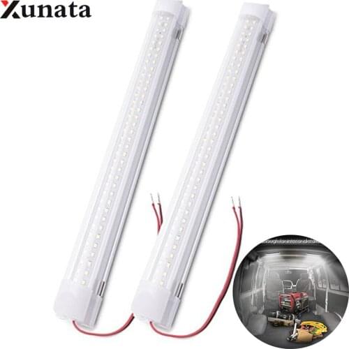 12V Car Interior White Strip Lights 5W 72 LED Car Inspection Light 350LM LED Bar Lamp for Caravan Car Signal Lamp