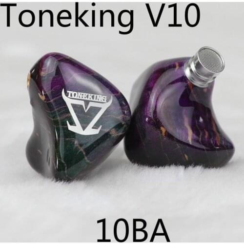 TONEKING V10 10 Balanced Armature 10BA Hifi Music Monitor Studio Customized Hand Made Audiophile Musician MMCX Earphone Earbuds