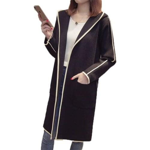 Womens Trench Coat New 2020 Autumn Winter Windbreaker Mid-length Hooded Casual Trench Coat Outwear Cardigan Plus Size 5XL W5