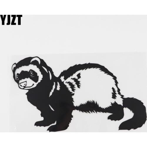 YJZT 16.3CMX9.8CM High Quality Ferret Wild Animals Vinyl Car Sticker Black/Silver 8A-0092